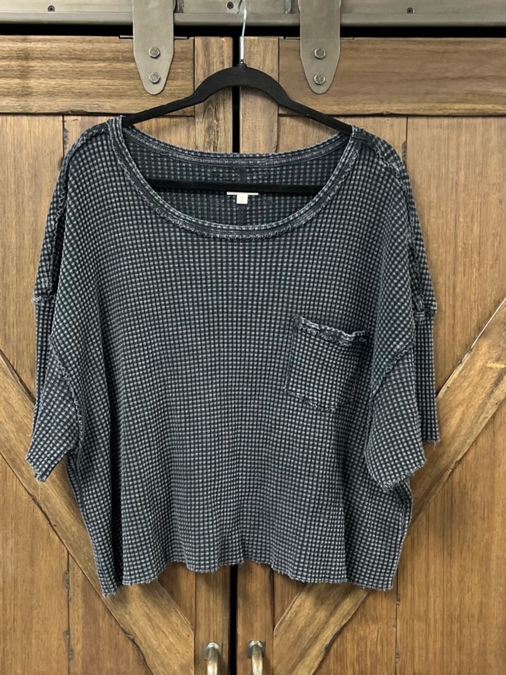 Pilcro by Anthropologie Oversized Cotton Short Sleeve Waffle Tee Blue Size M - Picture 4 of 8